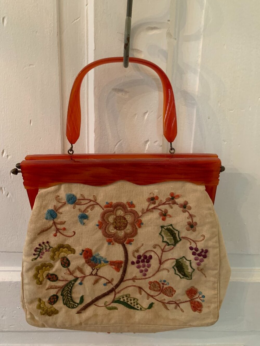 Vintage Bucilla Embroidered Handbag